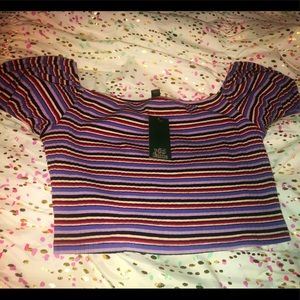 Forever 21 Cropped Tee w/ Ruffled Princess Sleeves